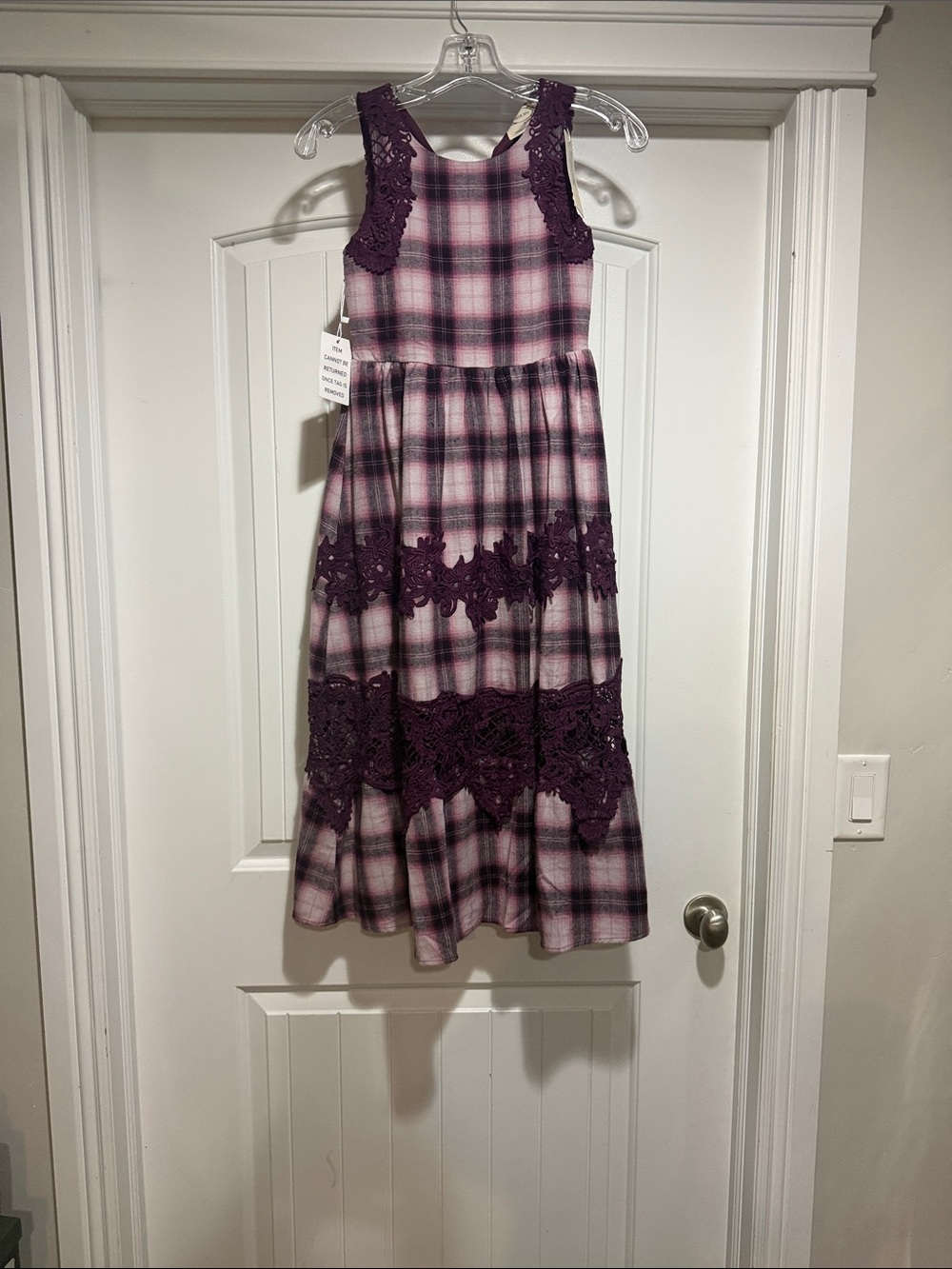 Mia Joy Londra Dress in Berry Plaid Size 8.